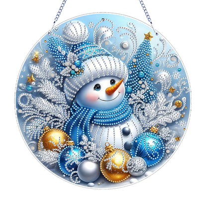 Xmas Theme 2D Flat DIY Hanging Diamond Art Kits Wall Decor for Home & Windows
