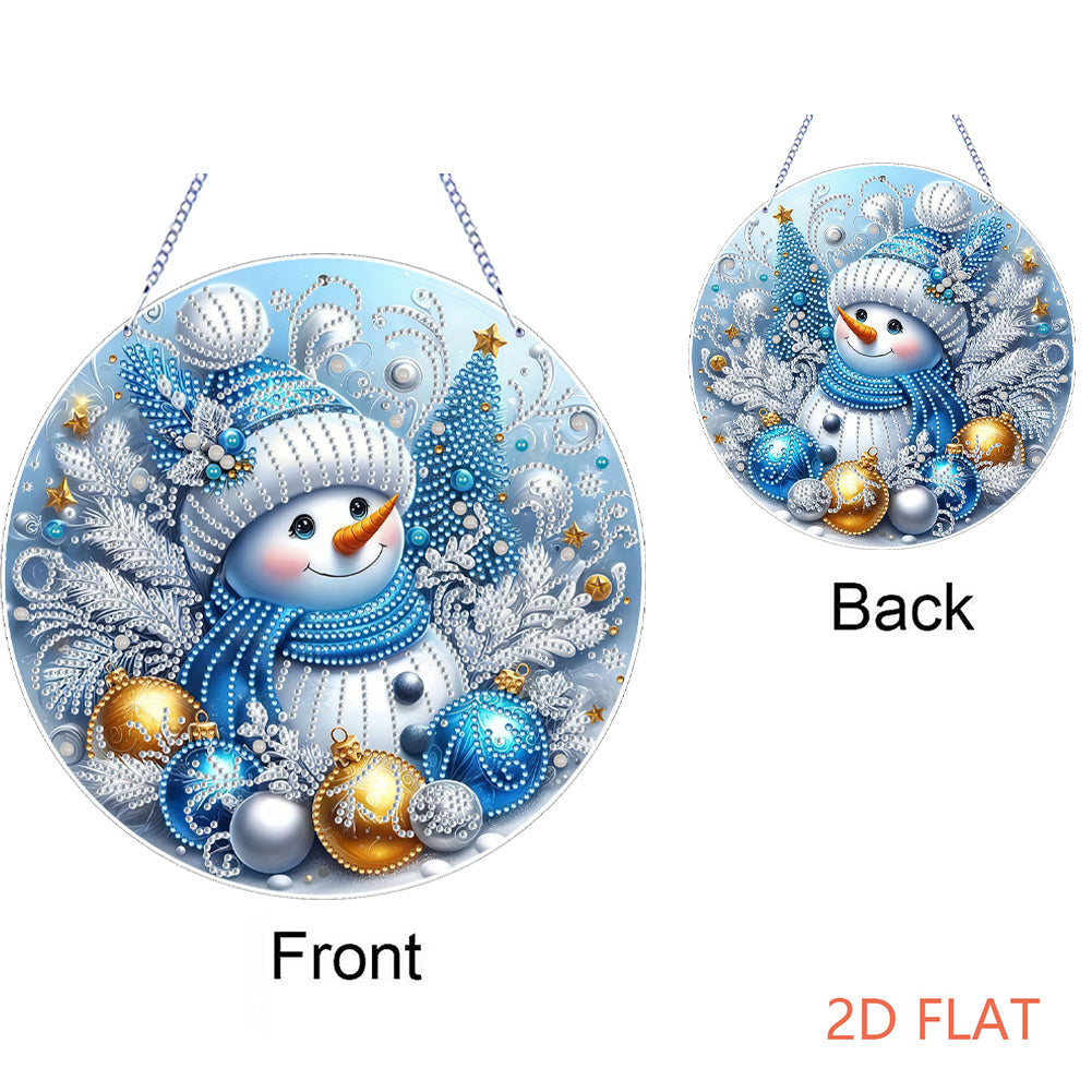 Xmas Theme 2D Flat DIY Hanging Diamond Art Kits Wall Decor for Home & Windows