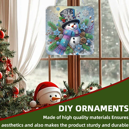 Xmas Theme 2D Flat DIY Hanging Diamond Art Kits Wall Decor for Home & Windows