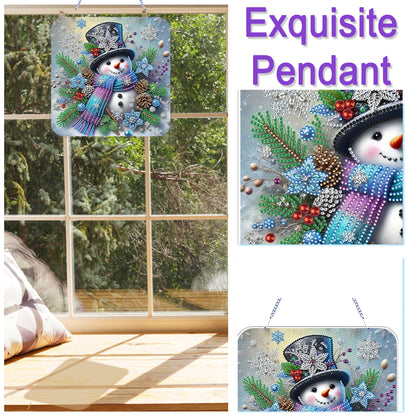 Xmas Theme 2D Flat DIY Hanging Diamond Art Kits Wall Decor for Home & Windows