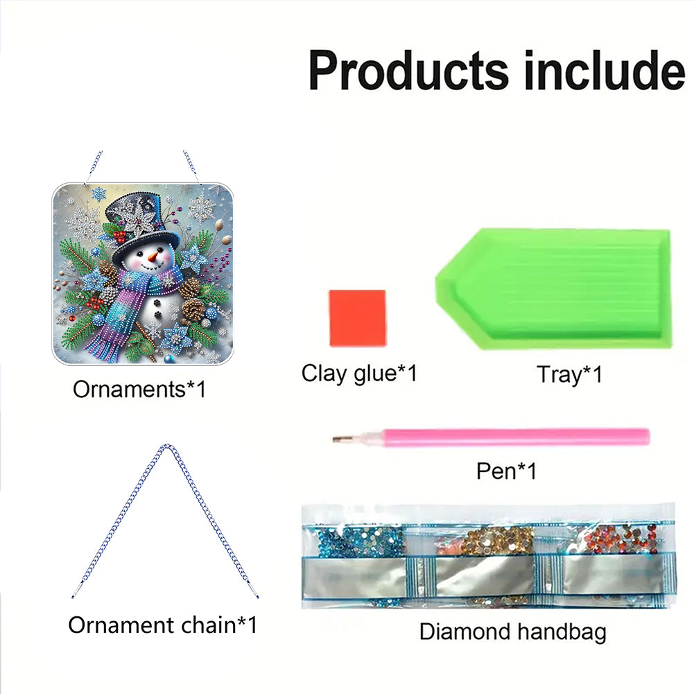 Xmas Theme 2D Flat DIY Hanging Diamond Art Kits Wall Decor for Home & Windows