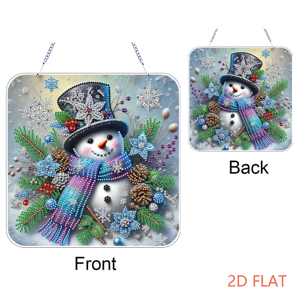 Xmas Theme 2D Flat DIY Hanging Diamond Art Kits Wall Decor for Home & Windows