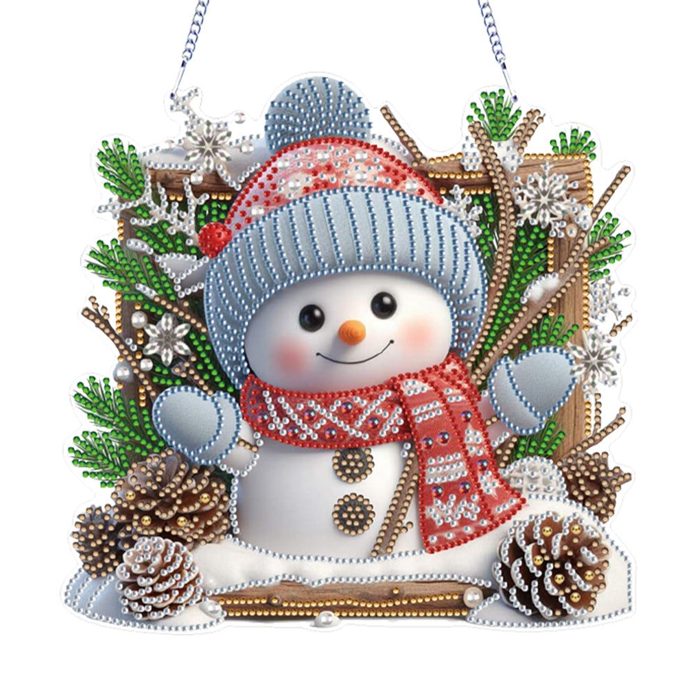 Xmas Theme 2D Flat DIY Hanging Diamond Art Kits Wall Decor for Home & Windows