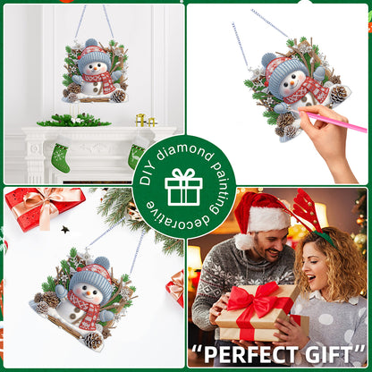 Xmas Theme 2D Flat DIY Hanging Diamond Art Kits Wall Decor for Home & Windows