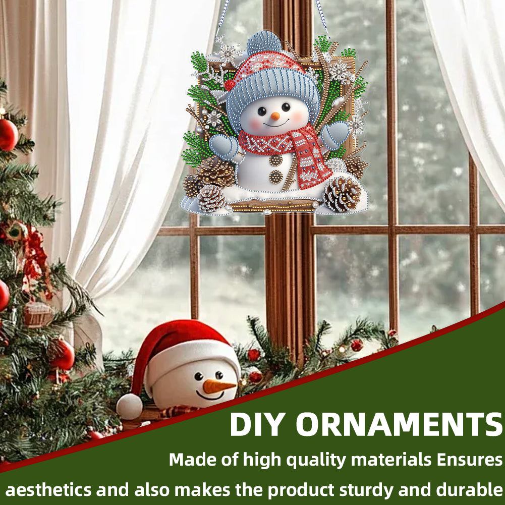 Xmas Theme 2D Flat DIY Hanging Diamond Art Kits Wall Decor for Home & Windows