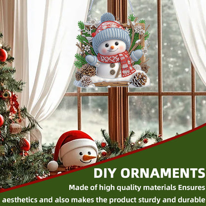 Xmas Theme 2D Flat DIY Hanging Diamond Art Kits Wall Decor for Home & Windows