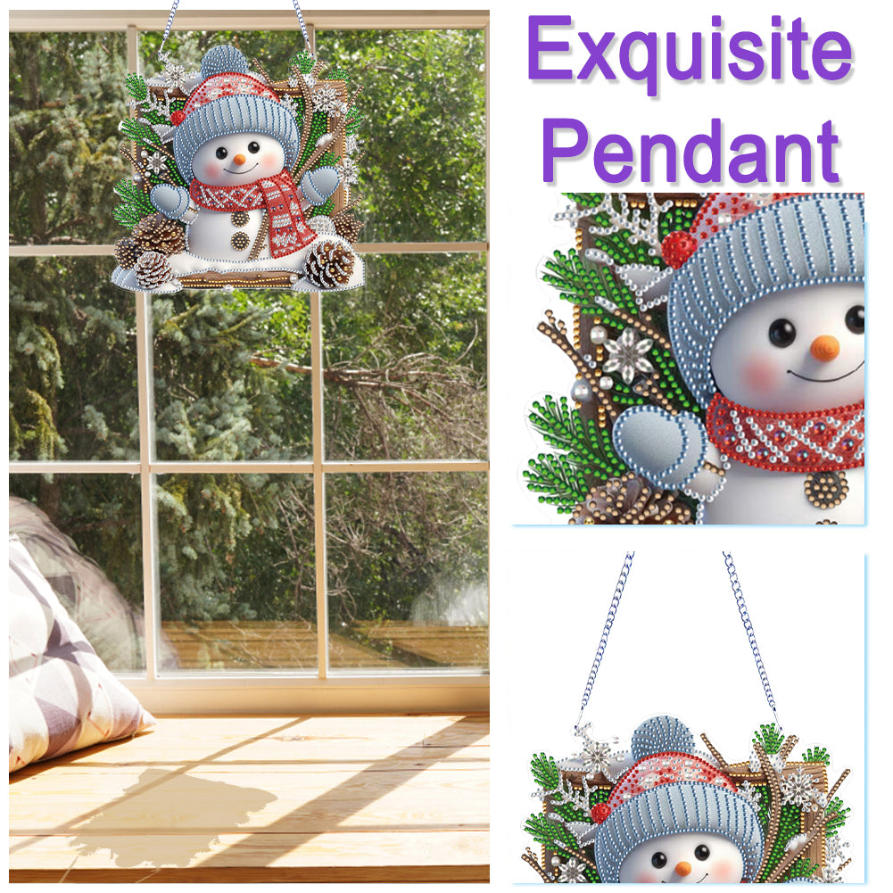 Xmas Theme 2D Flat DIY Hanging Diamond Art Kits Wall Decor for Home & Windows