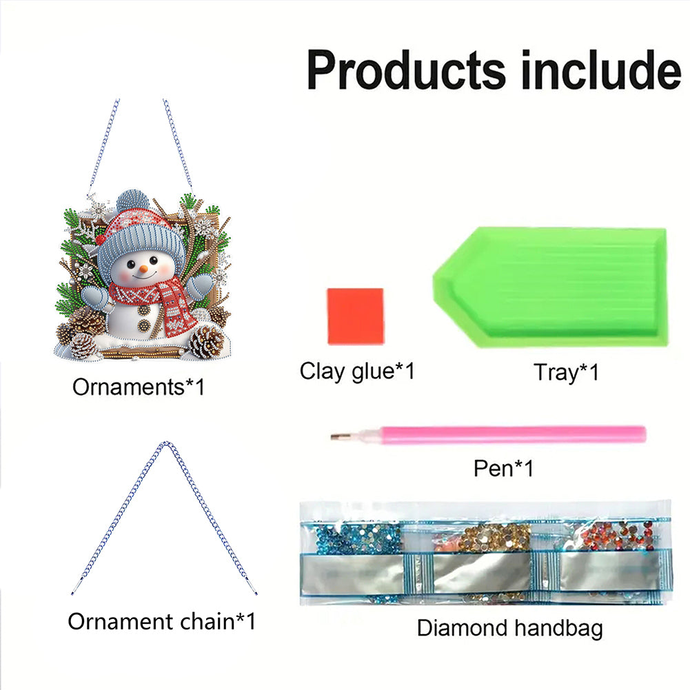 Xmas Theme 2D Flat DIY Hanging Diamond Art Kits Wall Decor for Home & Windows