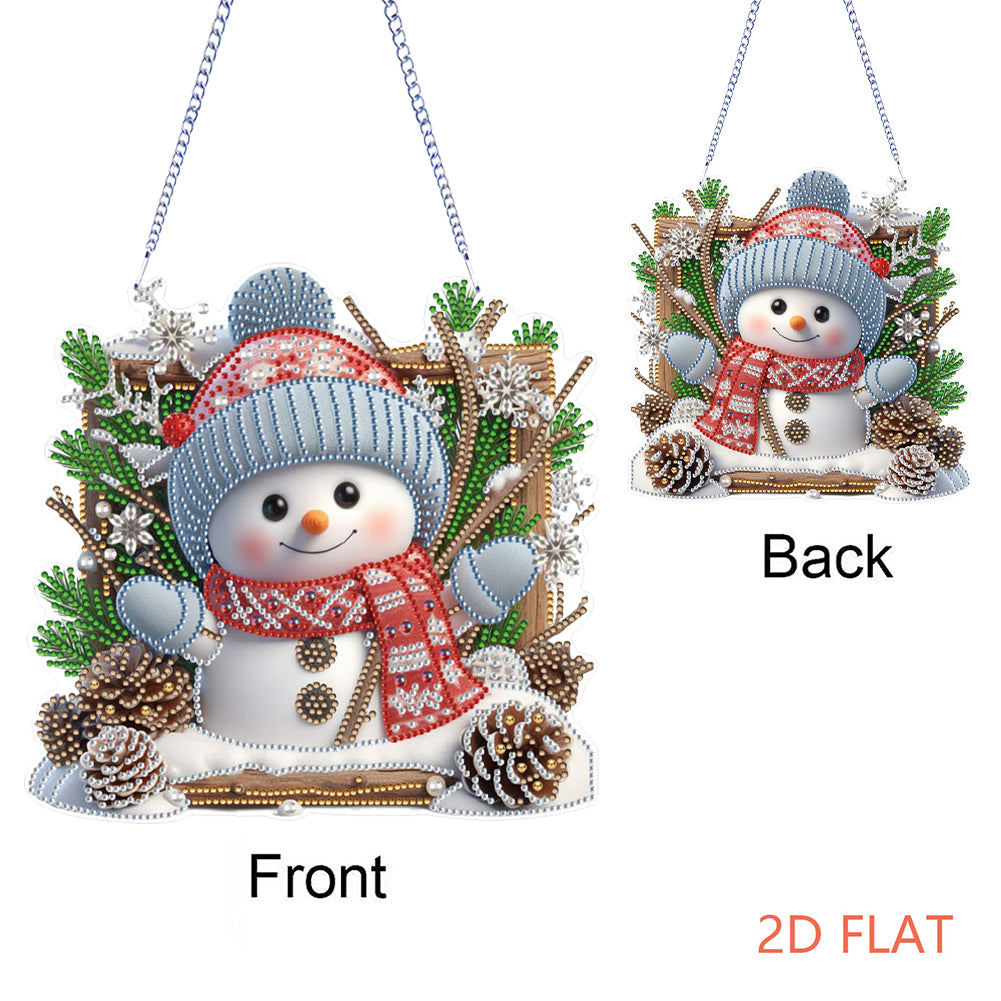 Xmas Theme 2D Flat DIY Hanging Diamond Art Kits Wall Decor for Home & Windows