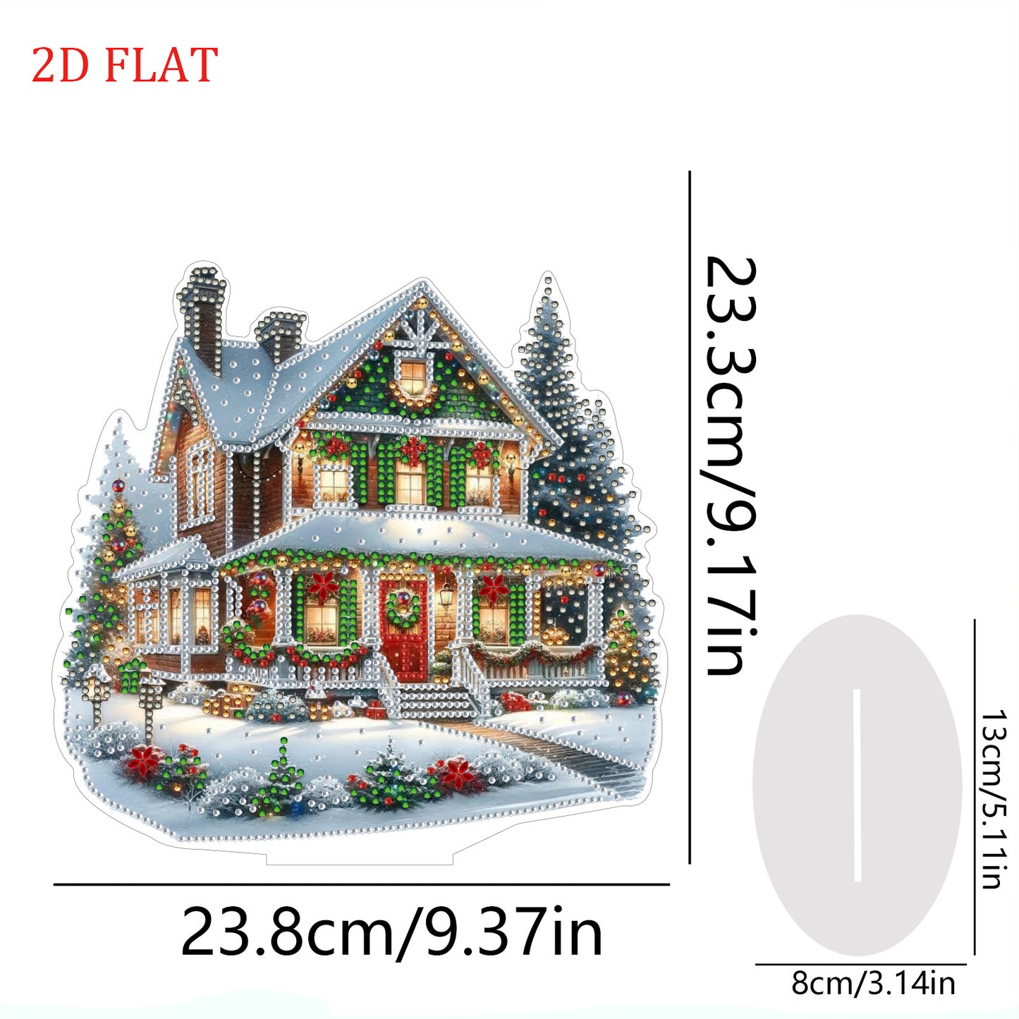 2D Flat Xmas House DIY Diamond Painting Desktop Decorations for Adults Beginner