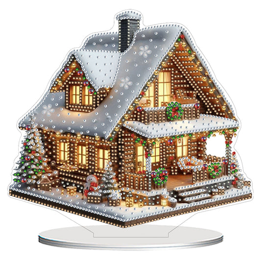 2D Flat Xmas House DIY Diamond Painting Desktop Decorations for Adults Beginner
