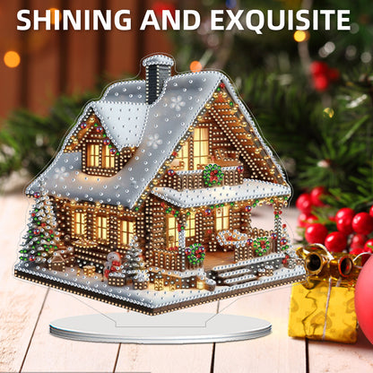 2D Flat Xmas House DIY Diamond Painting Desktop Decorations for Adults Beginner