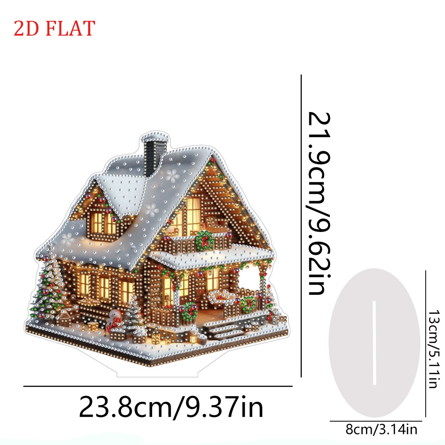 2D Flat Xmas House DIY Diamond Painting Desktop Decorations for Adults Beginner