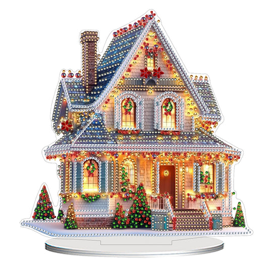2D Flat Xmas House DIY Diamond Painting Desktop Decorations for Adults Beginner
