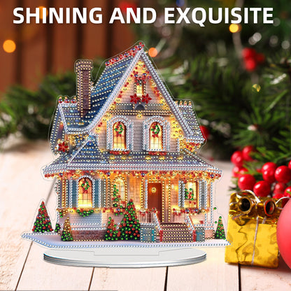 2D Flat Xmas House DIY Diamond Painting Desktop Decorations for Adults Beginner