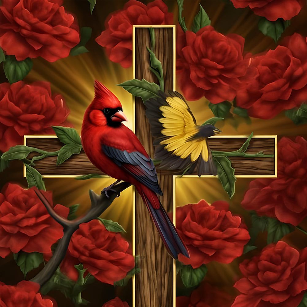 Cross Cardinal - Full Round Drill Diamond Painting 40*40CM