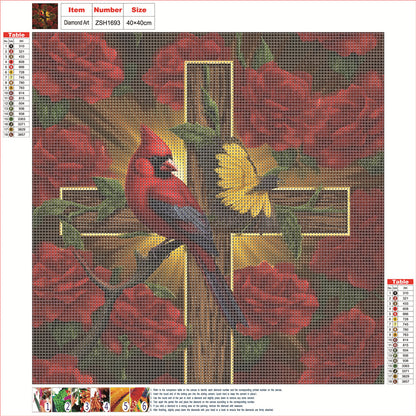 Cross Cardinal - Full Round Drill Diamond Painting 40*40CM