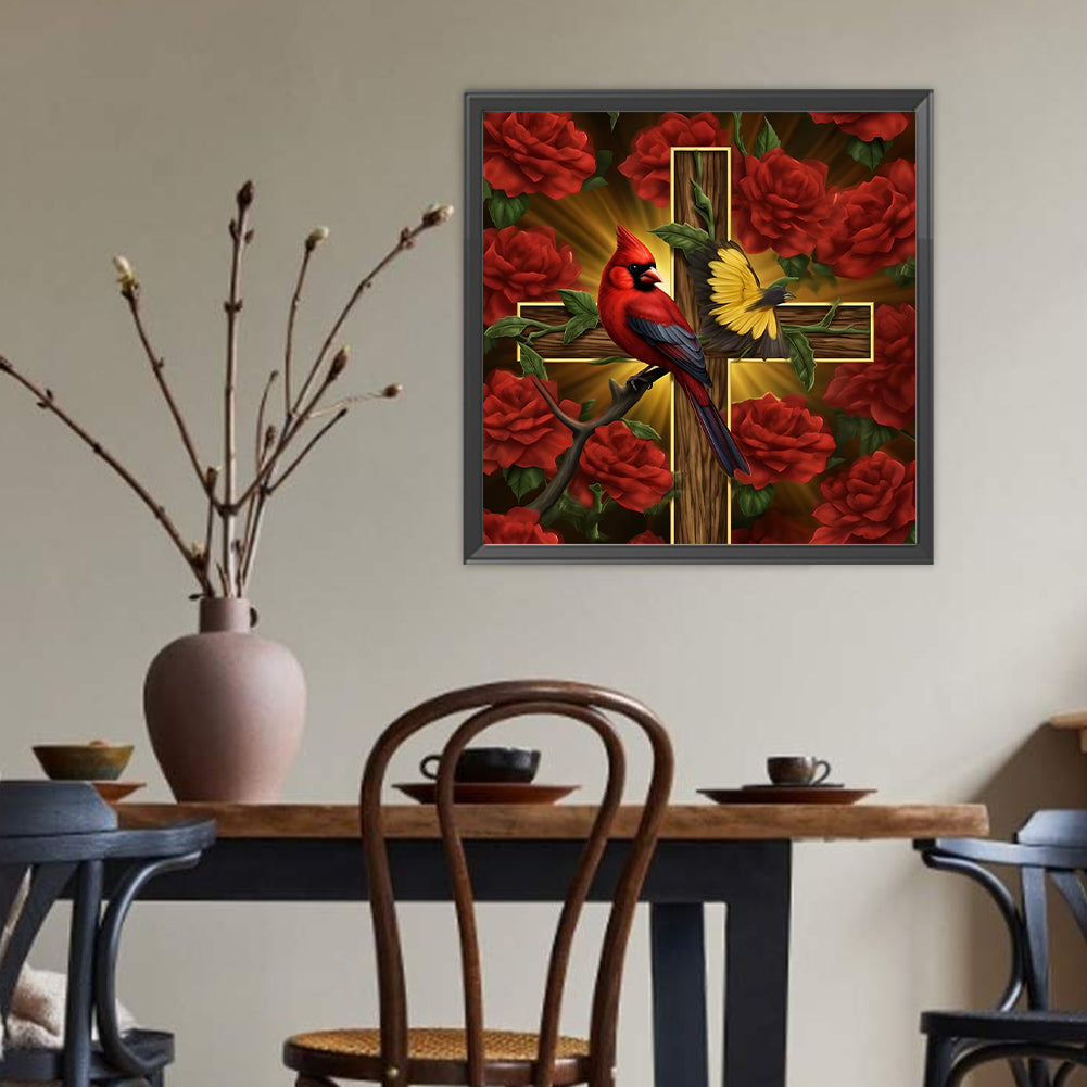 Cross Cardinal - Full Round Drill Diamond Painting 40*40CM
