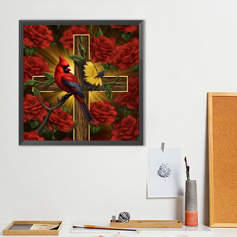 Cross Cardinal - Full Round Drill Diamond Painting 40*40CM