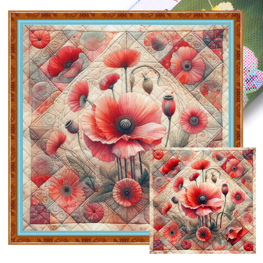 Poppy - 11CT Stamped Cross Stitch 40*40CM