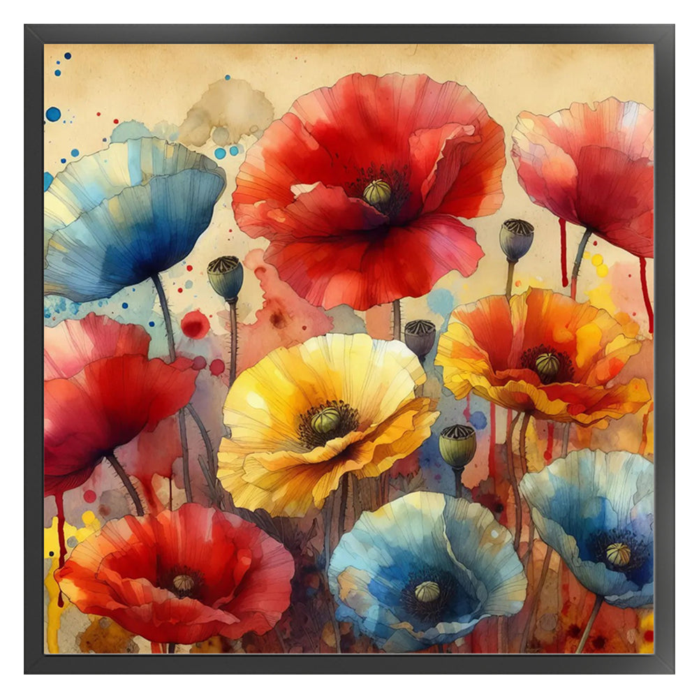 Poppy - 11CT Stamped Cross Stitch 40*40CM