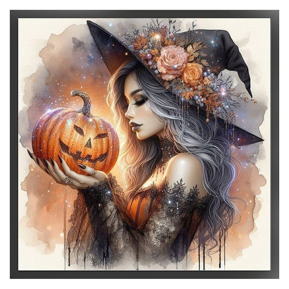 Pumpkin Witch - 11CT Stamped Cross Stitch 50*50CM