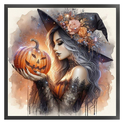 Pumpkin Witch - 11CT Stamped Cross Stitch 50*50CM
