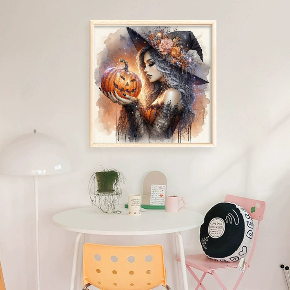 Pumpkin Witch - 11CT Stamped Cross Stitch 50*50CM
