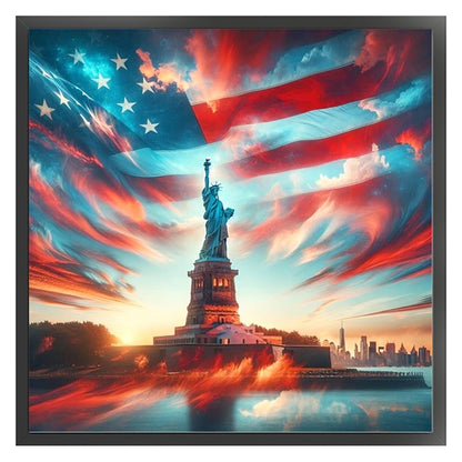 Independence Day Landscape - 11CT Stamped Cross Stitch 40*40CM