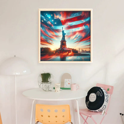 Independence Day Landscape - 11CT Stamped Cross Stitch 40*40CM