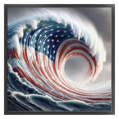 Independence Day Waves - 11CT Stamped Cross Stitch 40*40CM