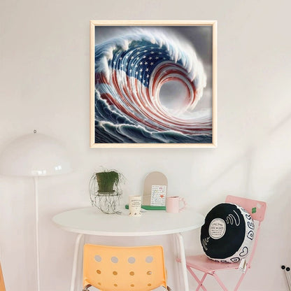 Independence Day Waves - 11CT Stamped Cross Stitch 40*40CM