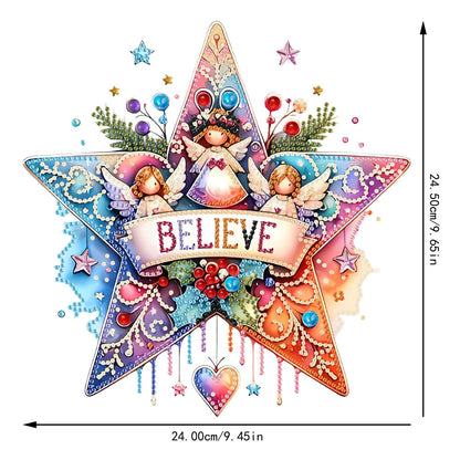 Christmas 2D Flat DIY Hanging Diamond Art Kits Window Hanging Art for Home Decor