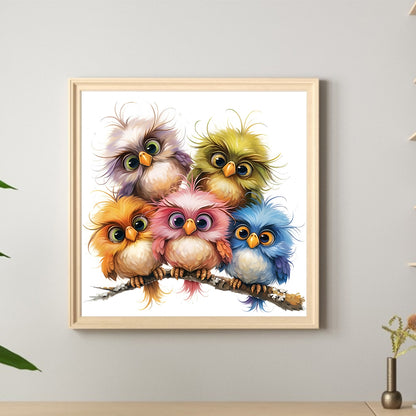 Owl - Full Round Drill Diamond Painting 30*30CM