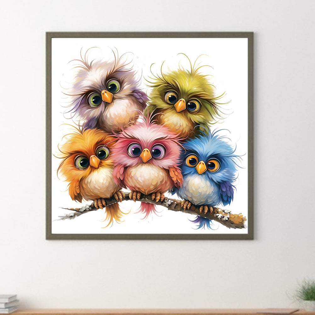 Owl - Full Round Drill Diamond Painting 30*30CM
