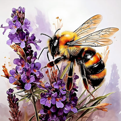 Bee Flower - Full Round Drill Diamond Painting 40*40CM