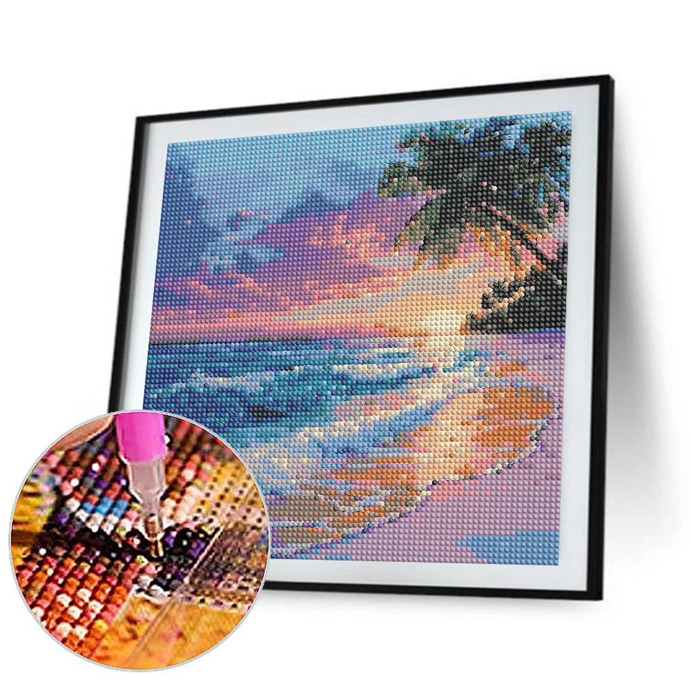 Beach By The Sea - Full Round Drill Diamond Painting 30*30CM