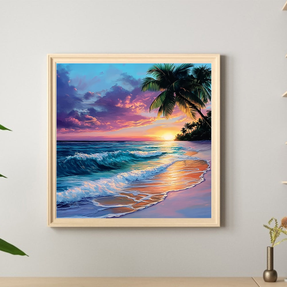 Beach By The Sea - Full Round Drill Diamond Painting 30*30CM