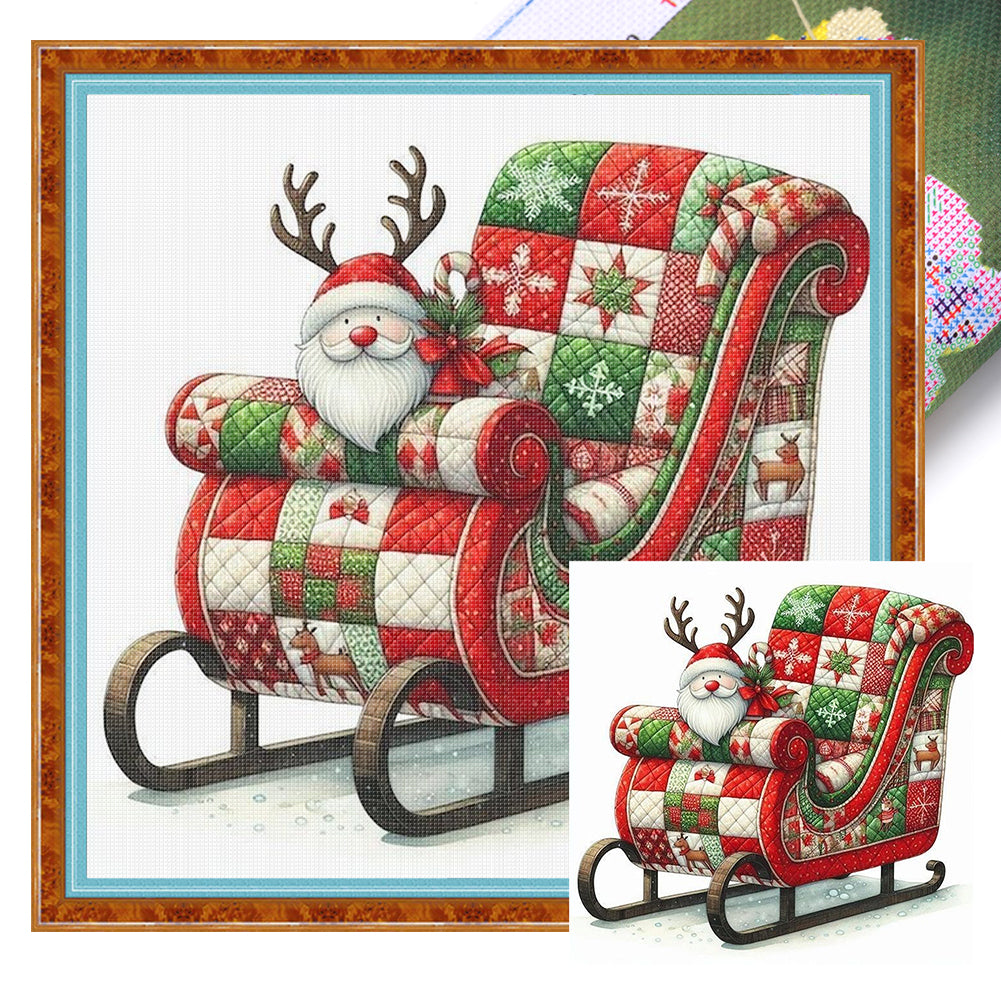 Christmas Sleigh - 11CT Stamped Cross Stitch 40*40CM