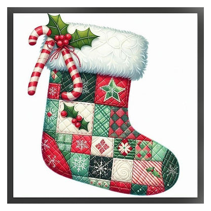 Patchwork Christmas Stockings - 11CT Stamped Cross Stitch 40*40CM