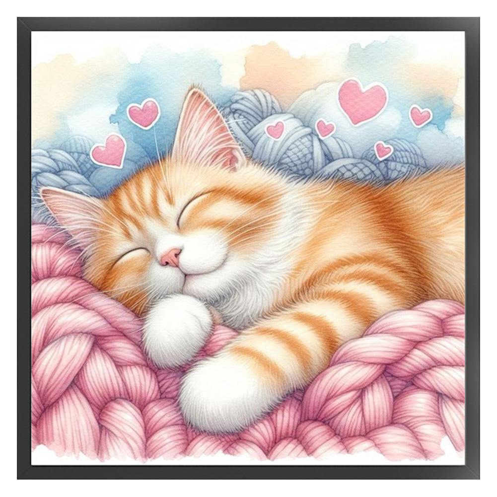 Sleeping Cat - 11CT Stamped Cross Stitch 40*40CM