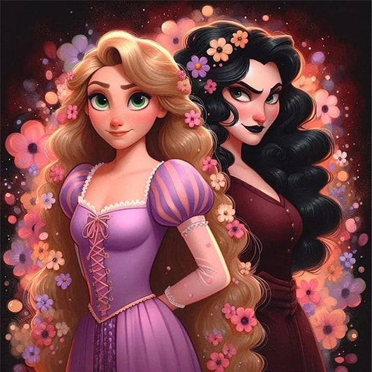 Rapunzel And Stepmother - 11CT Stamped Cross Stitch 50*50CM