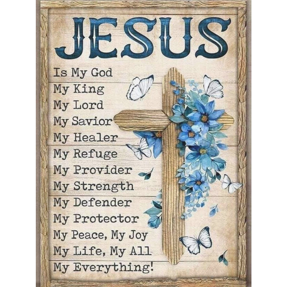 Prayer Cross - 11CT Stamped Cross Stitch 40*56CM