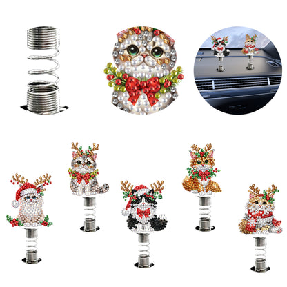 2D Flat Animal DIY Diamond Painting Shake Car Ornaments Desktop Diamond Art Kits