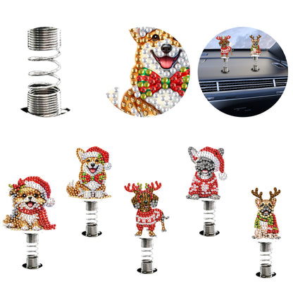 2D Flat Animal DIY Diamond Painting Shake Car Ornaments Desktop Diamond Art Kits