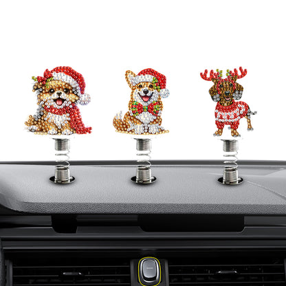 2D Flat Animal DIY Diamond Painting Shake Car Ornaments Desktop Diamond Art Kits