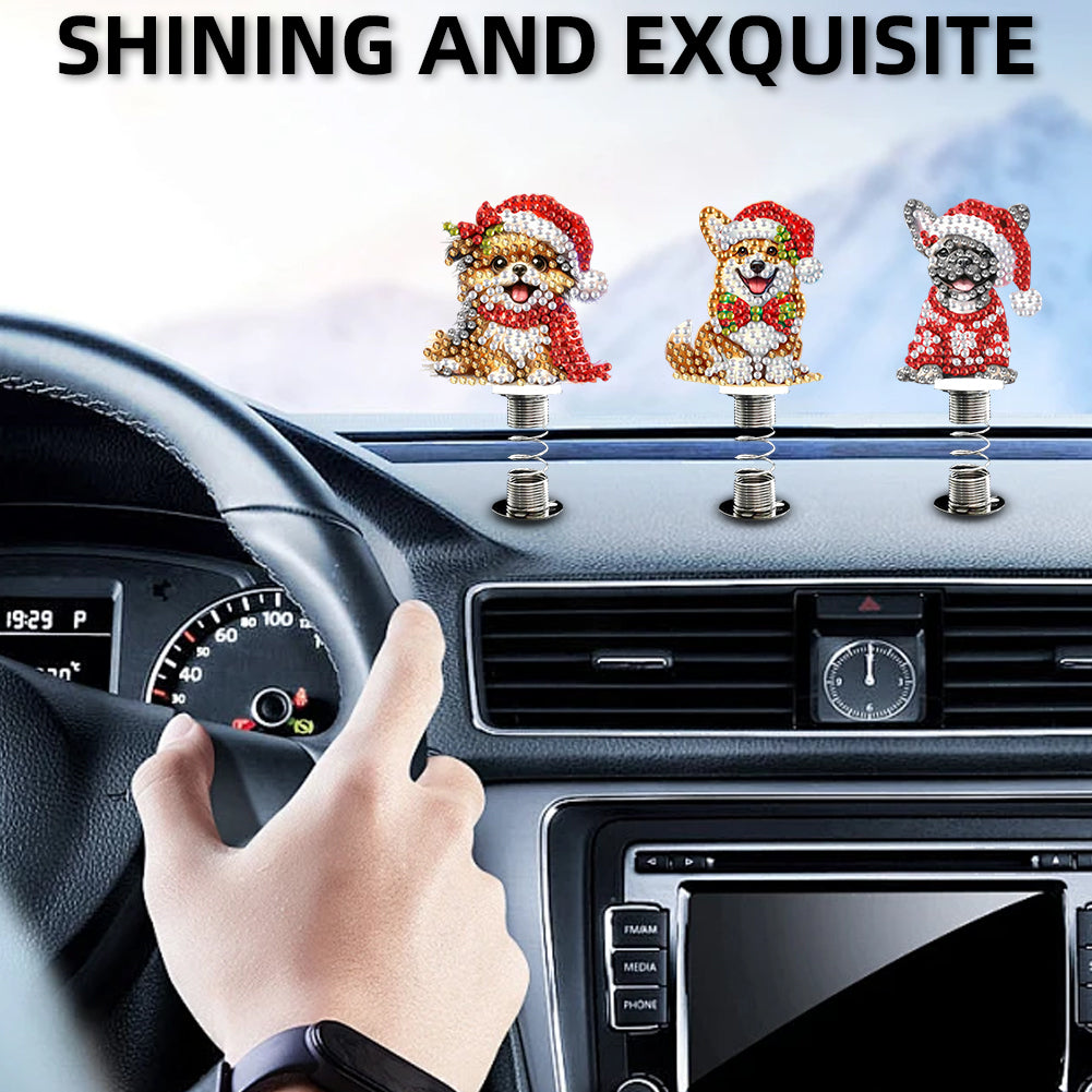 2D Flat Animal DIY Diamond Painting Shake Car Ornaments Desktop Diamond Art Kits