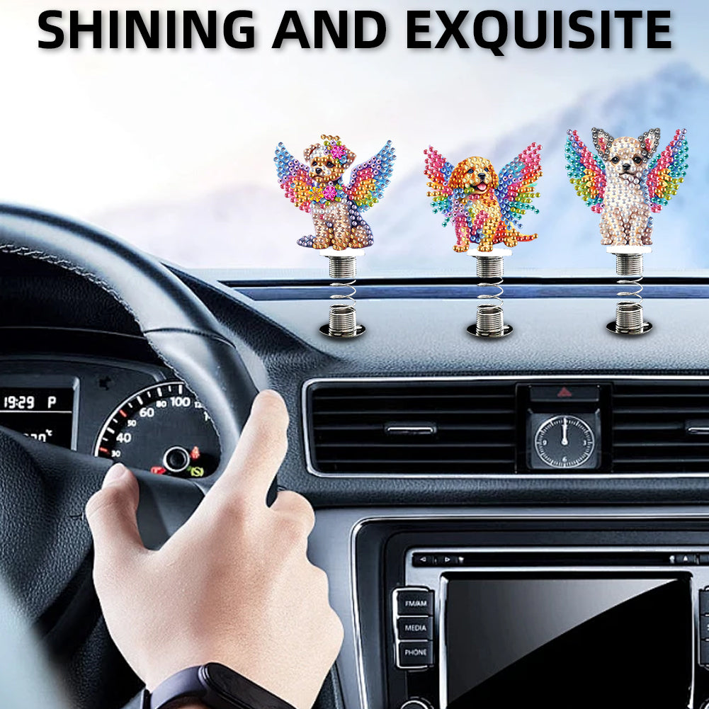 2D Flat Animal DIY Diamond Painting Shake Car Ornaments Desktop Diamond Art Kits