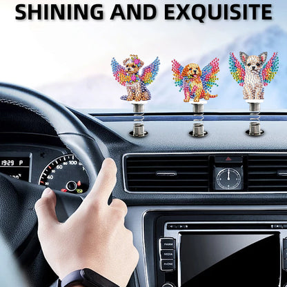 2D Flat Animal DIY Diamond Painting Shake Car Ornaments Desktop Diamond Art Kits