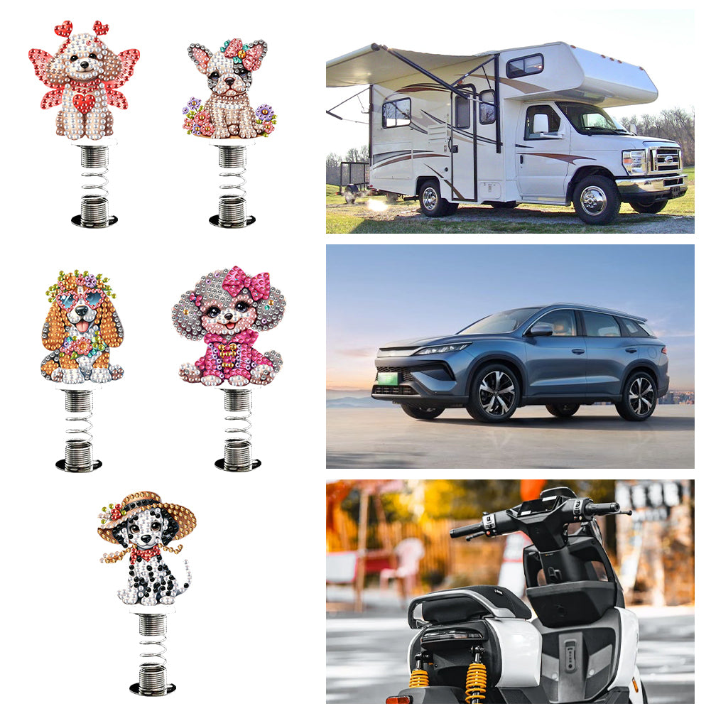 2D Flat Animal DIY Diamond Painting Shake Car Ornaments Desktop Diamond Art Kits
